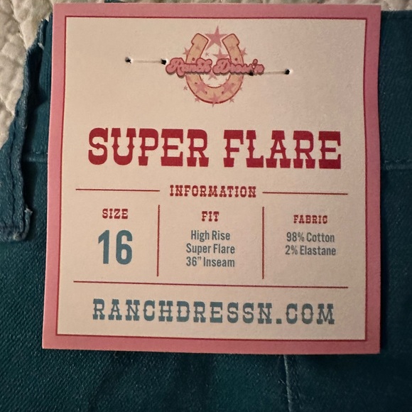 Ranch DRESS’N super flare teal & cow hide - Picture 2 of 2